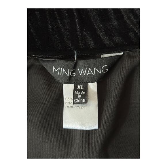 Ming Wang a line flounce velvet midi skirt black size X-Large XL - Picture 5 of 8